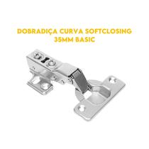 Dobradiça Curva 35mm Soft Closing Aço Inox Para Armário Click