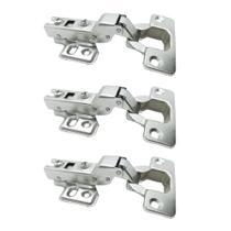 Dobradiça Curva Amortecedor 35mm Calço Fixo Móveis 03 Peças