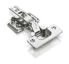 Dobradiça Curva com Amortecedor e Calço Fixo HD Ferragens