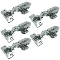 Dobradiça Curva Inox Amortecedor Click Móveis 05 Peças