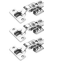 Dobradiça Curva Inox Amortecedor Portas Armários 09 Unidades