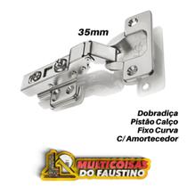 Dobradiça Curva Portas De Armário E Móveis 35mm Kit 50 Un