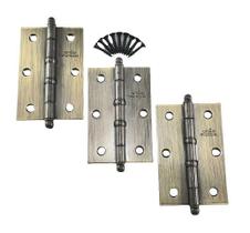 Dobradiça De Aço União Mundial 3.1/2'' x 2.5/16'' Com Anel Antique Kit 3 Peças Dobradiça De Aço União Mundial 3.1/2'' x 2.5/16'' Com Anel Antique Kit 3 Peças