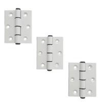 Dobradiça de alumínio 70 x 60 branca kit com 3 peças Dobradiça de alumínio 70 x 60 branca kit com 3 peças