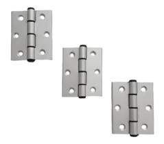 Dobradiça de alumínio 70 x 60 cinza kit com 3 peças Dobradiça de alumínio 70 x 60 cinza kit com 3 peças