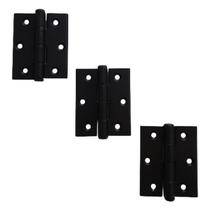 Dobradiça de alumínio 70 x 60 preta kit com 3 peças Dobradiça de alumínio 70 x 60 preta kit com 3 peças