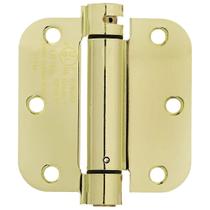 Dobradiça de porta Amazon Basics com fechamento automático de 9 cm x 9 cm em latão polido Dobradiça de porta Amazon Basics com fechamento automático de 9 cm x 9 cm em latão polido