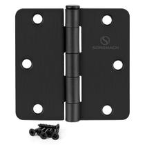 Dobradiça de porta SORGMACH Dobradiça interior preta fosca de 9 cm - 12 unidades