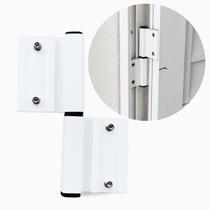 Dobradica Encaixe Aluminio Linha Gold Dupla 2 Abas Dob-828 Porta Giro Abrir Branco Kit C/ 2un Max Dobradica Encaixe Aluminio Linha Gold Dupla 2 Abas Dob-828 Porta Giro Abrir Branco Kit C/ 2un Max