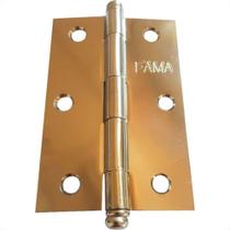 Dobradica Fama 1295 Ferro Cromado Bicromatizado 3.1/2'' Com 24 Pecas - Kit C/24
