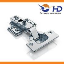 Dobradiça Inox com Amortecedor Calço Fixo Reta HD Ferragens
