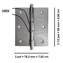 Dobradiça Jogo Cartela Tolemat 3.1/2 x 3 Dobradiça Jogo Cartela Tolemat 3.1/2 x 3