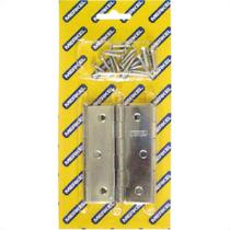 Dobradica Merkel 101 Ferro Zincado Latonado 3.1/2'' Blister Com 3 Pecas