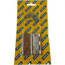 Dobradica Merkel 129 Ferro Niquelado 2.1/2'' Blister Com 3 Pecas