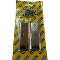Dobradica Merkel 129 Ferro Niquelado 3.1/2'' Blister Com 3 Pecas