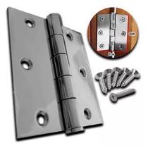 Dobradiça metal p/ porta titanium 4x3" resistente porta madeiras portão