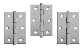 Dobradiça P/ Porta De Madeira Inox 63x44 Mm 3 Unidade