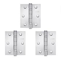 Dobradiça Para Porta De Madeira Kit 3 Unidades Inox Polido