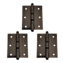 Dobradiça Para Porta De Madeira Kit Com 3 Unidades Antique