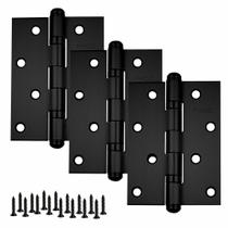 Dobradiça para Porta Inox com Rolamento 4030 Pado - Preto Texturizado - Kit Fabrica com 3 uni