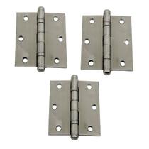 Dobradiça Para Porta Madeira Rolamento Aço Inox Pado 3 Peças