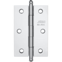 Dobradiça Pino e Bola 3.1/2" x 2.5/16" x 1,7mm Cromado sem Anel e com Canto Reto - 42030 - STAM Dobradiça Pino e Bola 3.1/2" x 2.5/16" x 1,7mm Cromado sem Anel e com Canto Reto - 42030 - STAM
