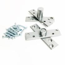 Dobradiça Pivotante para portas de até 125 kg Pino Pivotante Aço Pintura Prata Metálica