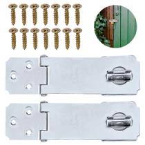 Dobradiça Porta Cadeado Fecho Trinco Zincado 5,5" Para Portão Gaveta Armário Silvana Kit 02 Un