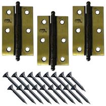 Dobradiça Porta Latão Oxidado Kit 3 Peças Dobradiça Porta Latão Oxidado Kit 3 Peças