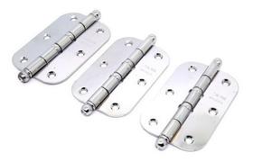 Dobradiça Porta Madeira C/ Anéis Redonda Cromada Stam 3 Unid Dobradiça Porta Madeira C/ Anéis Redonda Cromada Stam 3 Unid