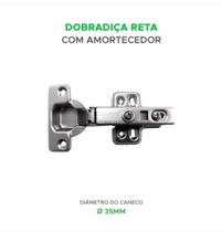 dobradiça reta 20 unidades com amortecedor dobradiça reta 20 unidades com amortecedor