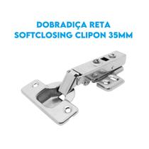 Dobradiça Reta Aço Inox Click Softclosing Clip-On 35mm