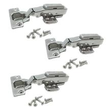 Dobradiça Reta Inox Amortecedor Click Móveis 03 Peças