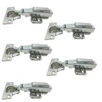 Dobradiça Reta Inox Amortecedor Click Móveis 05 Peças Móveis