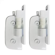 Dobradiça Simples Porta De Vidro Box 1115 Branco 2 Unidades