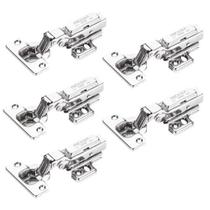 Dobradiça Super Curva Inox Amortecedor Click 05 Peças Móveis