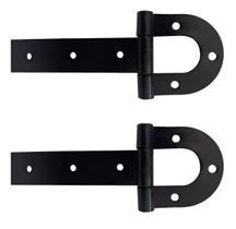Dobradiça Tarza Boca de Lobo 80mm Preta Aço Forjado 3 Furos