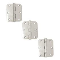 Dobradiças Aço Inox 3,5 X 3,0 X 2 Mm Canto Arredondado 3 UN