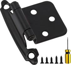 Dobradiças de armário de cozinha DecoBasics, sobreposição de 1/2", preto, pacote com 60