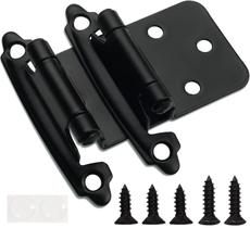 Dobradiças de gabinete DecoBasics, sobreposição de 1/2", preto fosco, 60 unidades, fecho automático