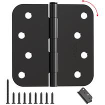 Dobradiças de porta AmzGod Matte Black, 4x4 polegadas, pacote com 24 unidades com raio de 5/8