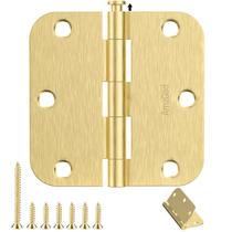 Dobradiças de porta AmzGod Satin Brass 8,9 cm, pacote com 12 unidades para porta padrão