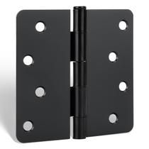 Dobradiças de porta goldenwarm 4x4" em ferro preto fosco (pacote com 6)