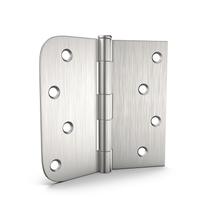 Dobradiças de porta Goldenwarm Satin Nickel de 10 cm com quadradas e redondas Dobradiças de porta Goldenwarm Satin Nickel de 10 cm com quadradas e redondas