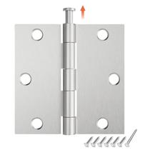 Dobradiças de porta HOSOM, canto quadrado de 3,5 polegadas, níquel acetinado, pacote com 6