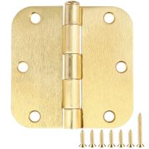 Dobradiças de porta JIW em latão acetinado 8,9 cm x 8,9 cm, interior, pacote com 18 Dobradiças de porta JIW em latão acetinado 8,9 cm x 8,9 cm, interior, pacote com 18