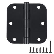 Dobradiças de porta KIW Black Matte 3,5 x 3,5 polegadas, pacote com 12 parafusos