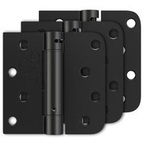 Dobradiças de porta Luxbaro, fecho automático, 10 cm, preto fosco, pacote com 3