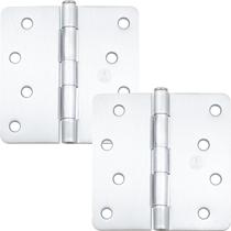 Dobradiças de porta Stone Harbor Hardware de 4" em cromo acetinado, pacote com 2 Dobradiças de porta Stone Harbor Hardware de 4" em cromo acetinado, pacote com 2