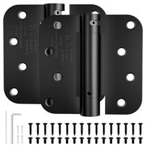 Dobradiças de porta USATURE de 4 polegadas com fechamento automático, pacote com 2 unidades, preto fosco Dobradiças de porta USATURE de 4 polegadas com fechamento automático, pacote com 2 unidades, preto fosco